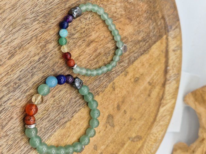 Bracelet des 7 chakras et aventurine 