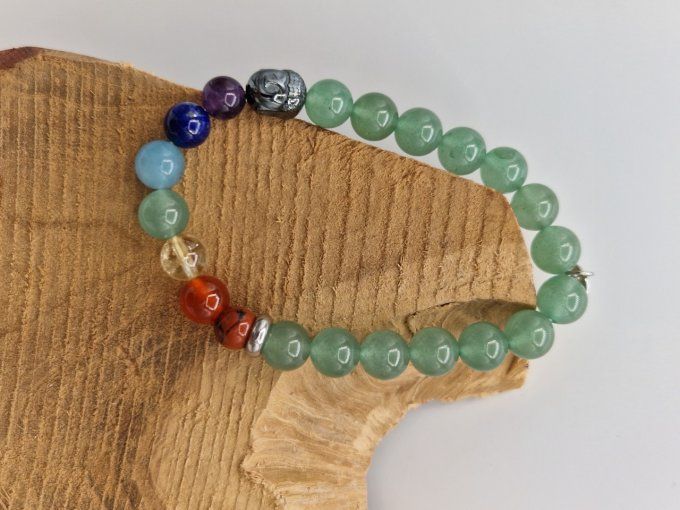 Bracelet des 7 chakras et aventurine 