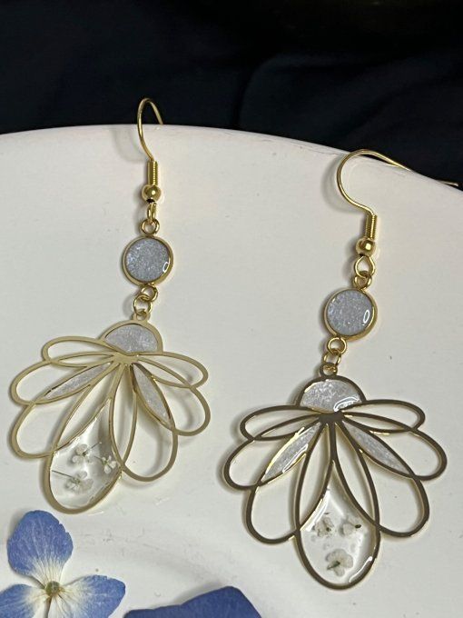 Boucles d'oreilles collection Lotus doré