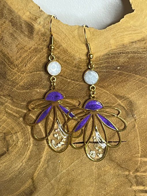 Boucles d'oreilles collection Lotus doré