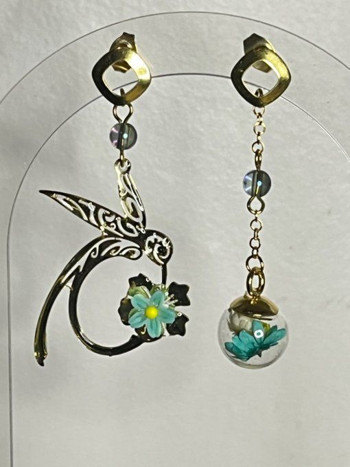 Boucles d'oreilles colibri