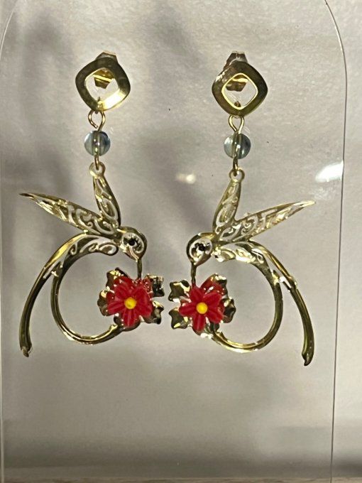 Boucles d'oreilles colibri