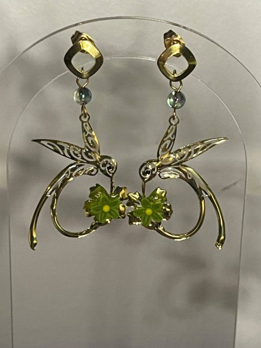 Boucles d'oreilles colibri