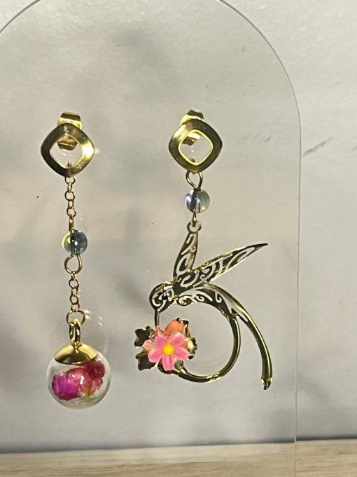 Boucles d'oreilles colibri