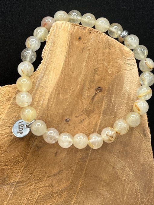 Bracelet en quartz rutile jaune