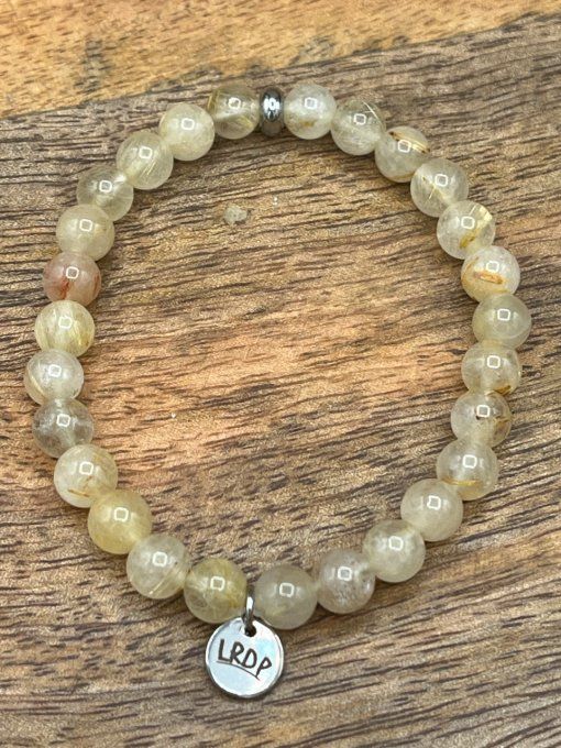 Bracelet en quartz rutile jaune