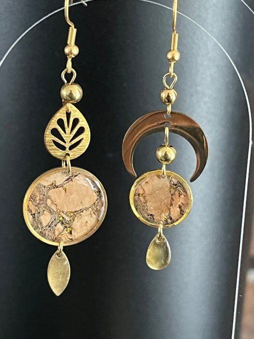 Boucles d’oreilles en papier de liège