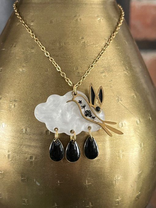 Collier colibri sur nuage