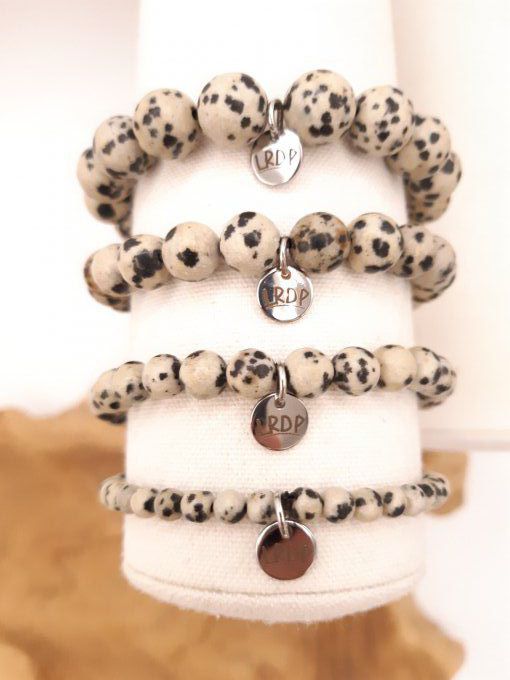 Bracelet en jaspe dalmatien