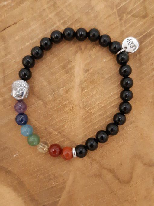 Bracelet des 7 chakras en onyx