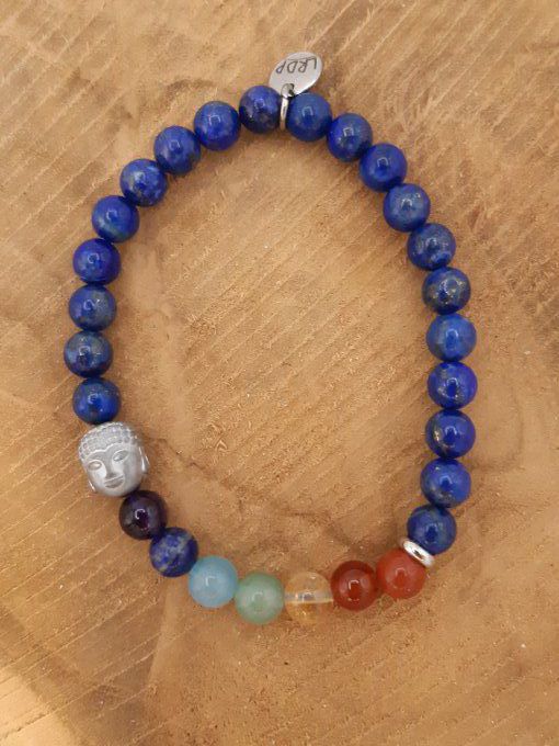 Bracelet des 7 chakras en lapis-lazuli 