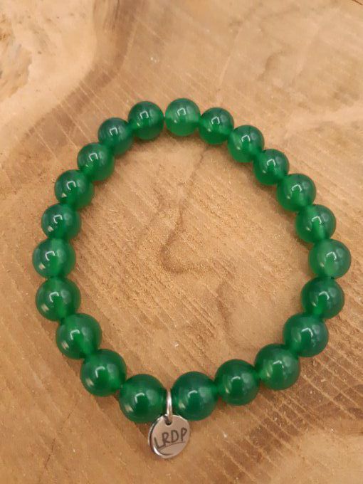 Bracelet en agate verte