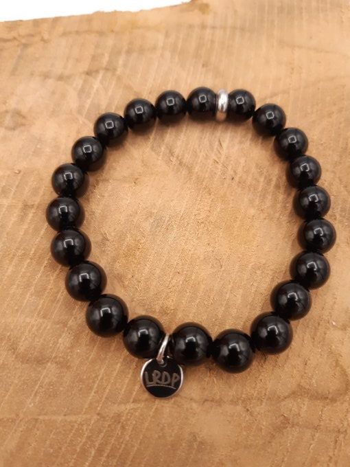 bracelet en obsidienne noire