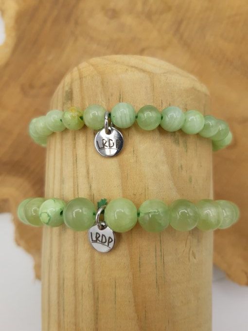 bracelet en calcite verte