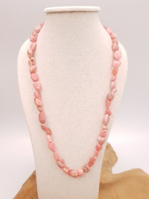 Collier en rhodocrosite