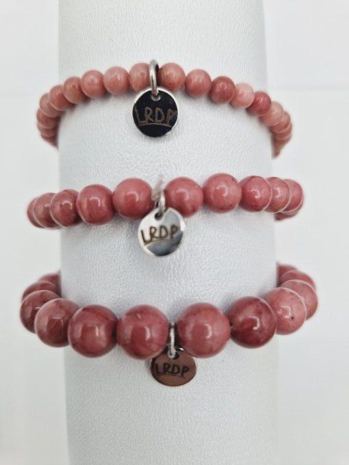 Bracelet en rhodonite rose