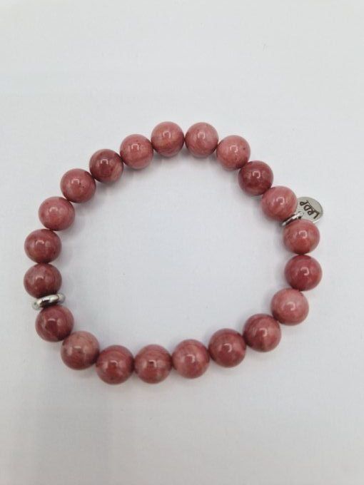 Bracelet en rhodonite rose