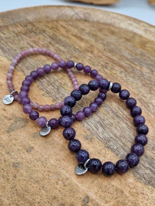 bracelet en lépidolite