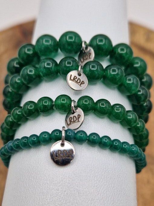 Bracelet en agate verte