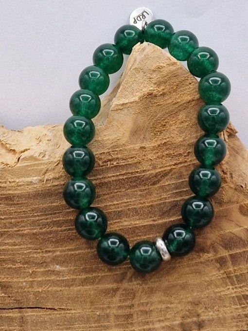 Bracelet en agate verte