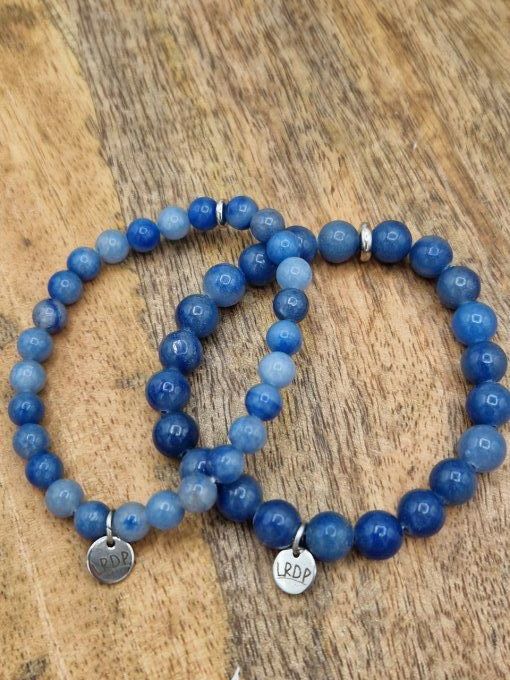 Bracelet en aventurine bleue