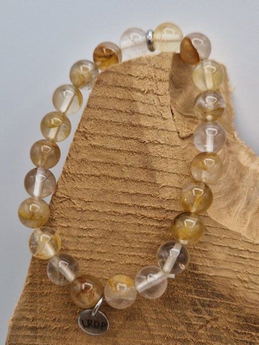 Bracelet en quartz hématoïde jaune