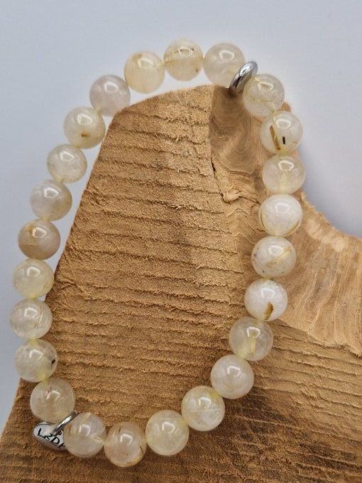 Bracelet en quartz rutile jaune