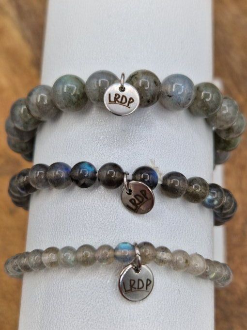 Bracelet en labradorite blanche