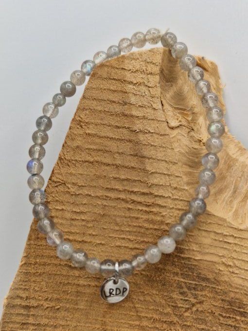 Bracelet en labradorite blanche