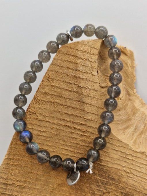 Bracelet en labradorite blanche