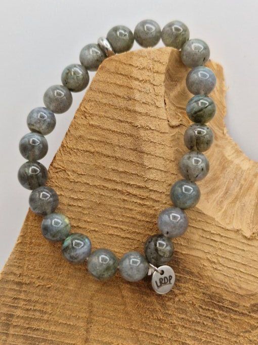 Bracelet en labradorite blanche