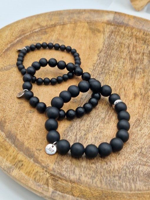 bracelet en onyx mat