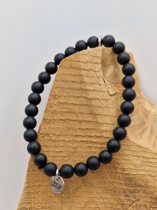 bracelet en onyx mat