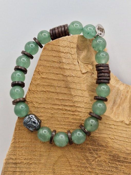 Bracelet en aventurine et noix de coco 