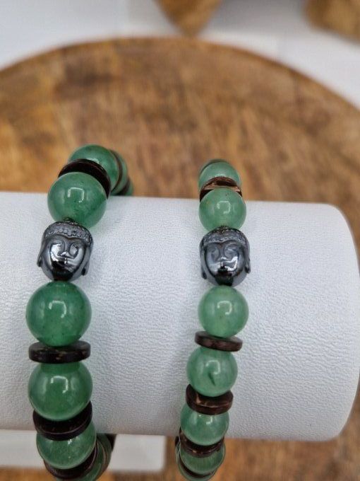 Bracelet en aventurine et noix de coco 