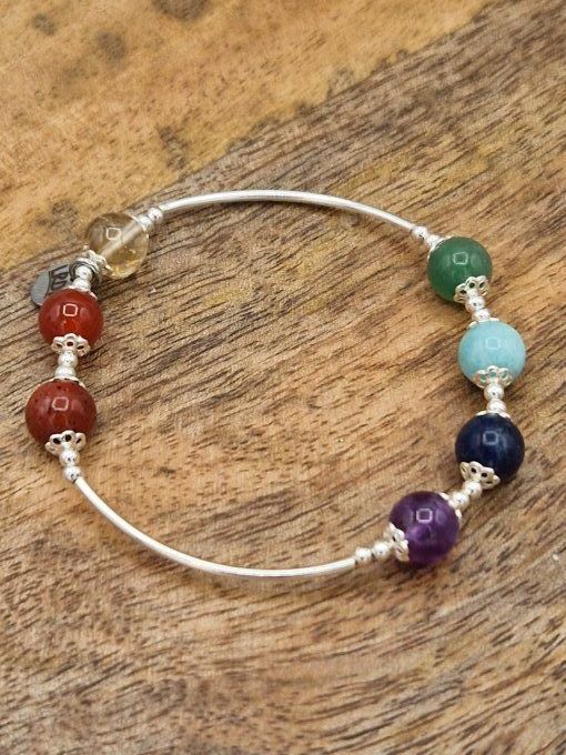 Bracelet des 7 chakras et argent 