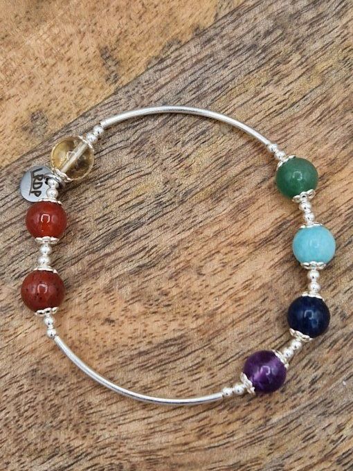 Bracelet des 7 chakras et argent 