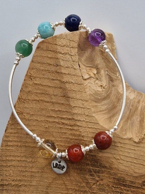 Bracelet des 7 chakras et argent 