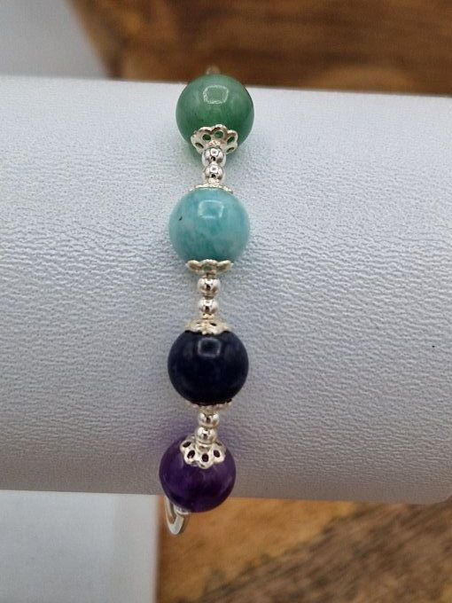 Bracelet des 7 chakras et argent 