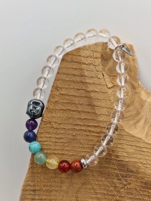 Bracelet des 7 chakras en cristal de roche 