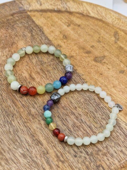 Bracelet des 7 chakras en jade