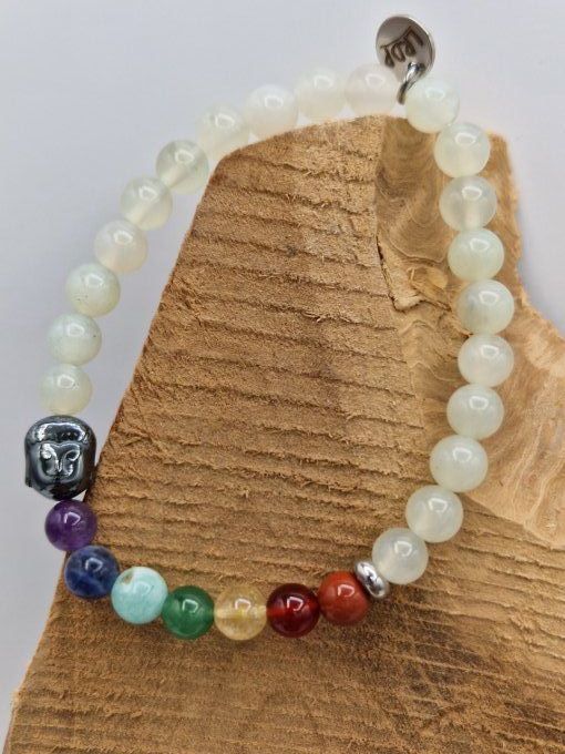 Bracelet des 7 chakras en jade