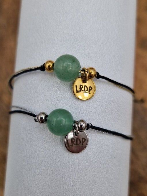 Bracelet en aventurine sur fil doré ou argenté