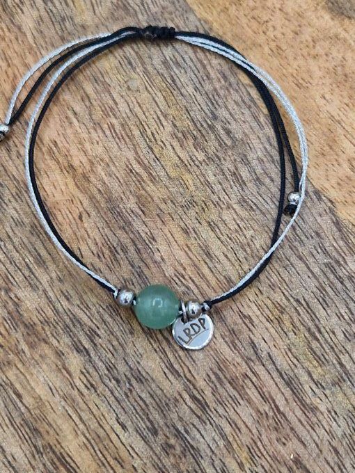 Bracelet en aventurine sur fil doré ou argenté