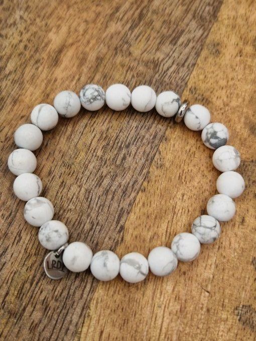 bracelet en howlite mate