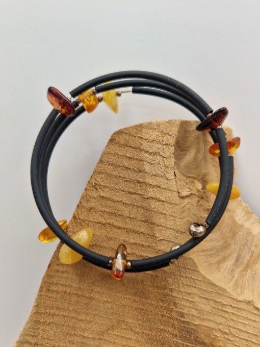 Bracelet en ambre multicolore 