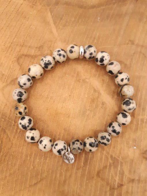 Bracelet en jaspe dalmatien