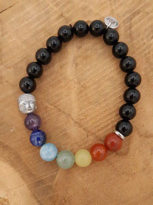 Bracelet des 7 chakras en onyx