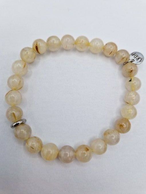 Bracelet en quartz rutile jaune