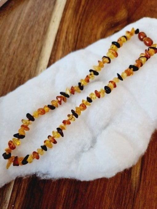 Collier bébé en ambre  multicolore 